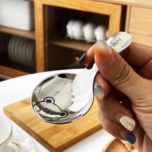 Stainless Short-Handle Round Spoon: Sleek Scoop Delight