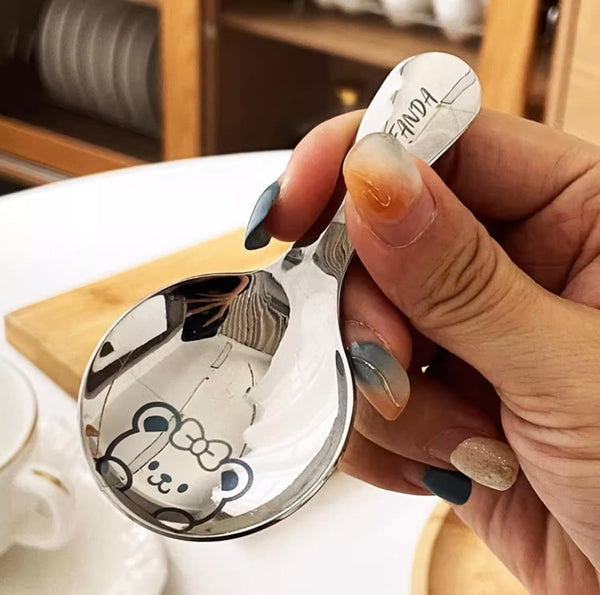 Stainless Short-Handle Round Spoon: Sleek Scoop Delight