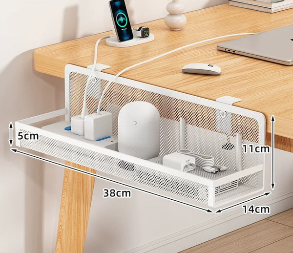 No-Drill Cable Manager | Under-Desk Power Cord Organizer Box