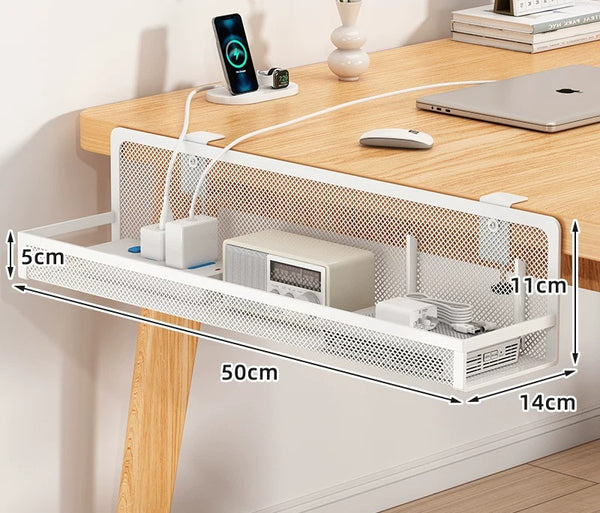 No-Drill Cable Manager | Under-Desk Power Cord Organizer Box