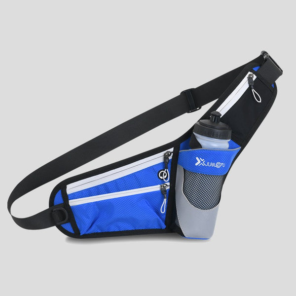 Running Belt Waist Pack, with Earphone Port & Bottle Holder, for Running, Hiking, Fitness