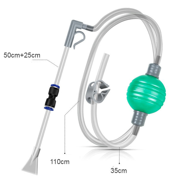 Fish Tank Cleaner with Long Hose & Glass Scraper, Suitable for Small Tanks