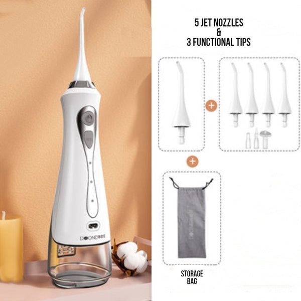 Portable Cordless Water Flosser with 3 Modes and Multiple Jets, USB Rechargeable Design and 230ML Water Tank, for Travel and Home