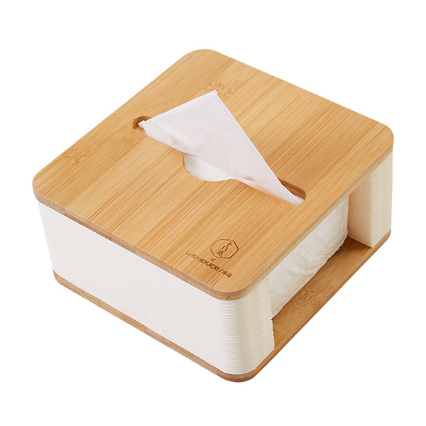 Accordion Wooden Tissue Box Cover Holder, for Home, Office, Bathroom, Kitchen & Car