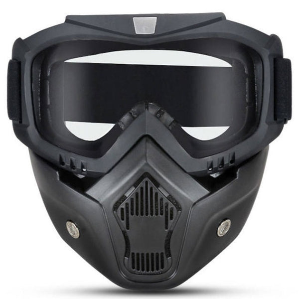 2-in-1 Goggle and Face Shield, with Anti-fog, Anti-dust, Anti-splash, Detachable Design & Clear Lens, for Riding, Climbing & More