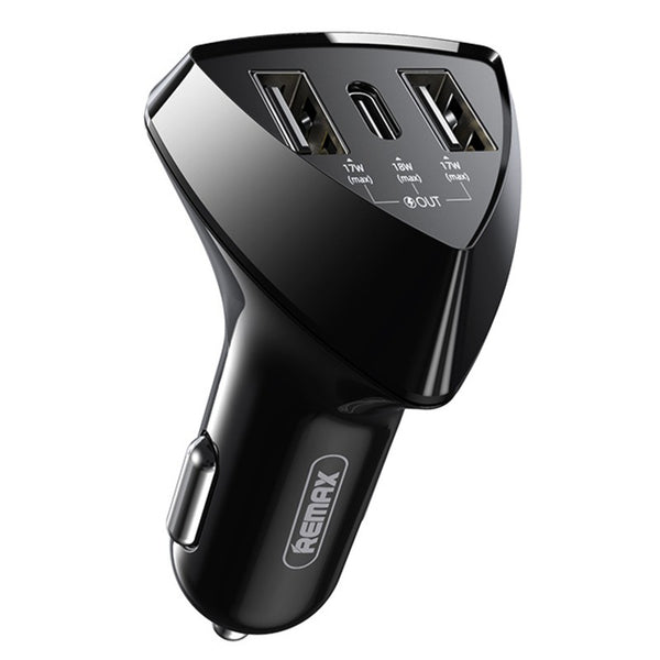 18W PD Fast-charging Car Charger, with 2 USB-A & 1 USB-C, for Phones, Tablets & More