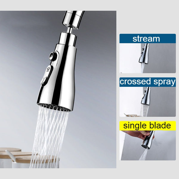 Pull Out Spray Head with 3 Water Modes, for Bathroom & Kitchen Faucet