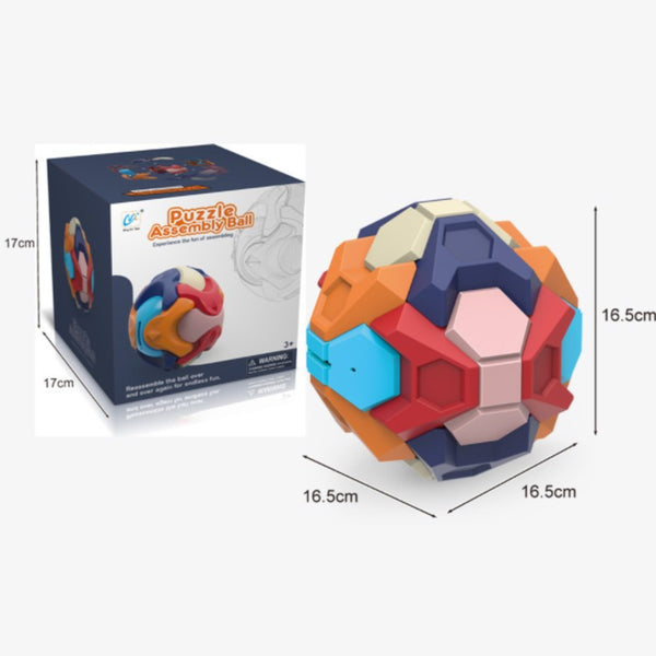2-in-1 DIY 3D Jigsaw Toy Puzzle Assembled Ball & Piggy Bank, for Early Education