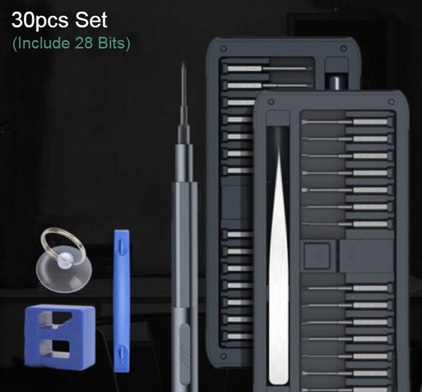 30-in-1 Precision Screwdriver Kit with 45mm Length Screwdriver Bits, 28 Different Bits, for Watches, Camera, Computer, Phone, Toys & More