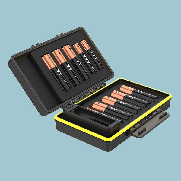 Portable Shockproof Battery Storage Case with Battery Tester (Batteries Not Included)