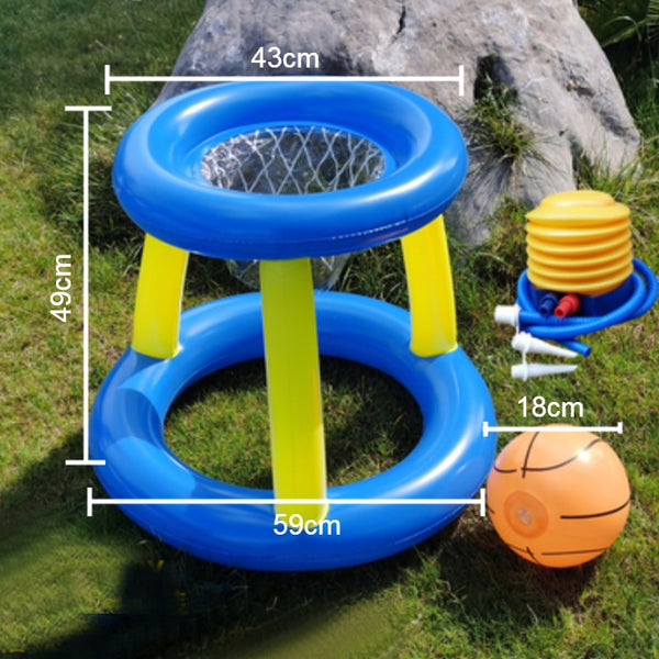 Inflatable Pool Float Set, Including Balls, Gate or Net and Pump, for Summer Party & Fun Water Games, for Kids and Adults