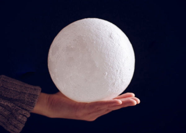 Rechargeable 3D Moon Night Light, with Touch Control & USB Charging Cable, Best Gift for Friends, Kids and More