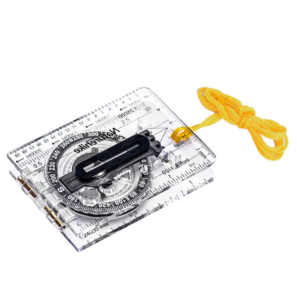 Multifunction Foldable Clear Compass, with Ruler, Magnifier & Scale, for Camping, Hiking & More