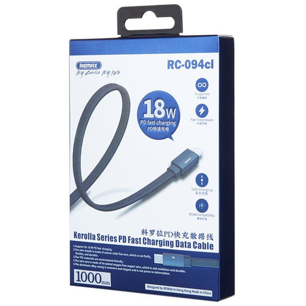 PD 18W Fast Charging Cable (1m), Type-C to Lightning, with Fabric-braided & Anti-tangle Design, for Phone, Tablet & More