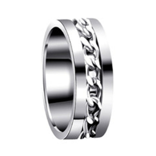 Titanium Steel Bottle Opener Ring, with Unique Rotatable Chain Design, for Men and Women (1pc)