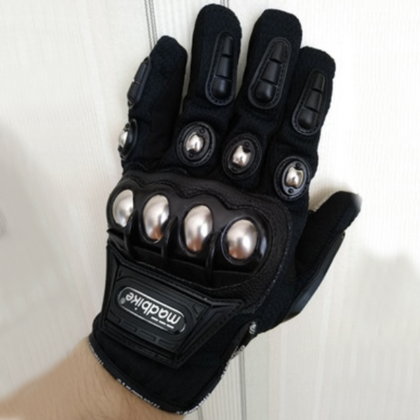 Motorcycle Leather Gloves, with Anti-clip Palm, Breathable Fabric & Anti-impact Joint Protection, for Riding, Racing & More