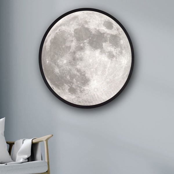 2-in-1 Mirror and Light, with Moon Painting, LED Ambient Light & USB Power, for Home, Office and Bedroom