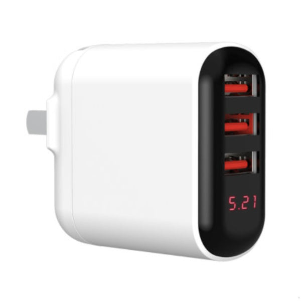 3-Port Portable Wall Charger, with Max 18W Fast Charging, Multi Protections & Foldable Plugs, for Phone, Tablet & More