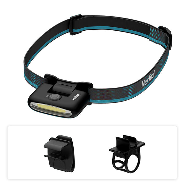 Rechargeable Adjustable Headlamps for Runners, with Head Band, Hat Clip & Bike Clip