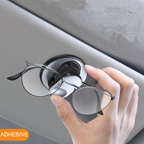 Versatile Eyeglasses and Sunglasses Holder, with Ticket Card Clip, for Car Sun Visor, Dashboard