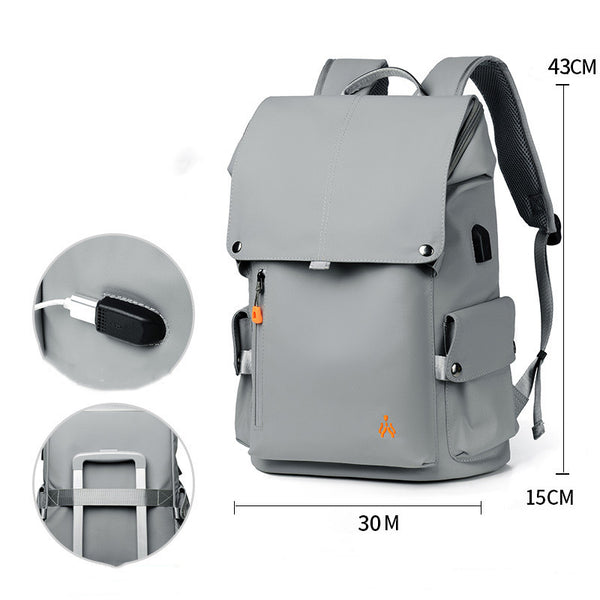 Waterproof Large Capacity Backpack, with USB Ports and Cushioned Padded Shoulder Straps, for Commute, Travel, School