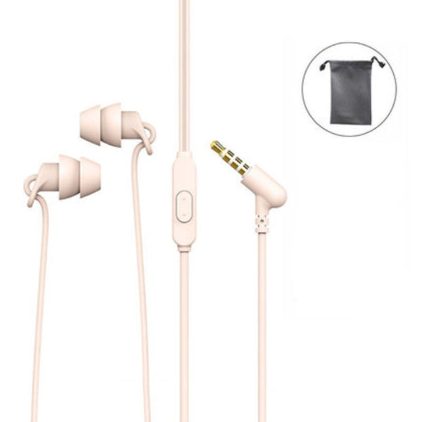 In-ear Silicone Headphones, with Noise Reduction, Integrated, Lightweight & Wire Control, for Sleeping, Working & Studying