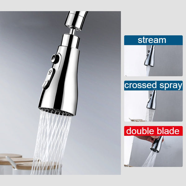 Pull Out Spray Head with 3 Water Modes, for Bathroom & Kitchen Faucet