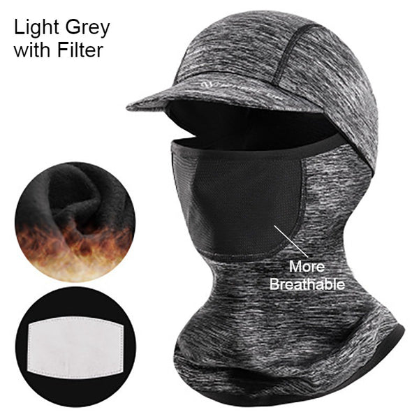 Windproof Thermal Balaclava, with Brim, Face and Neck Cover, for Cycli ...
