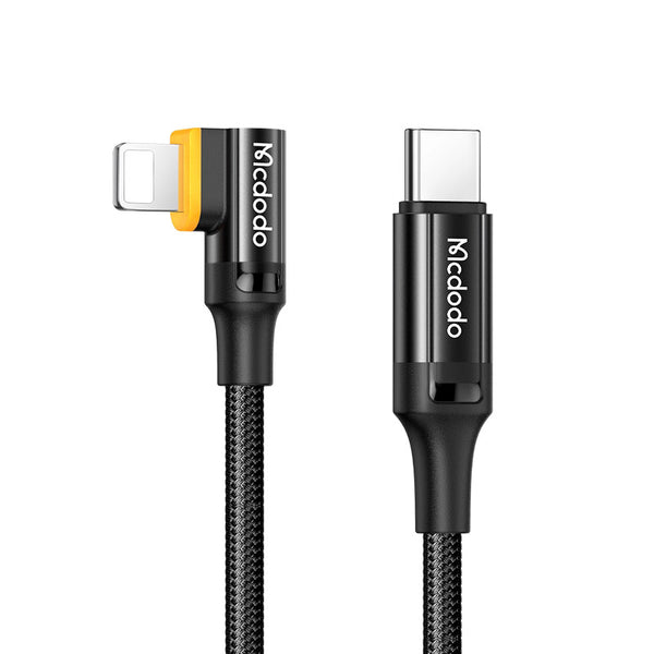 Type-C to Lightning Phone Charger Cable, with PD 20W Fast Charging, 90 Degree Connector & Charging Indicator (1.2m)