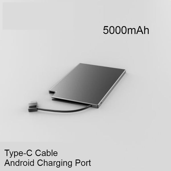 10000mAh Ultra-slim Power Bank with Charging Cable, for Phones & Tablets