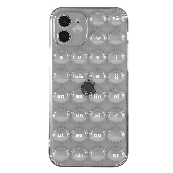 Stress Relief Clear Push Pop Bubble Phone Case, for iPhone 12/13 Series