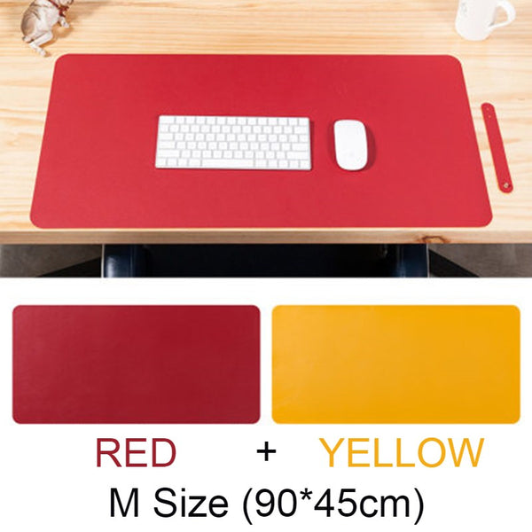 Double-sided Large Waterproof PU Leather Desk Mat, for Office and Home