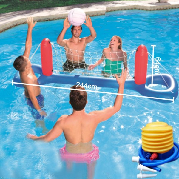 Inflatable Pool Float Set, Including Balls, Gate or Net and Pump, for Summer Party & Fun Water Games, for Kids and Adults