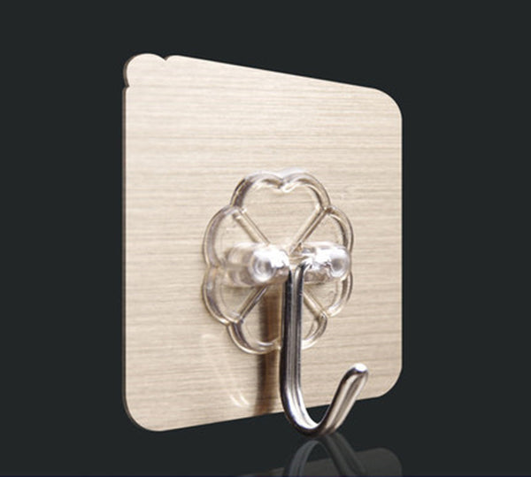 Transparent Reusable Seamless Self-Adhesive Wall Hooks, with Waterproof Design, for Bathroom, Kitchen, Utility, Towel & More