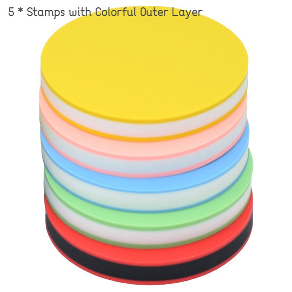 Round Rubber Stamp, with Easy-to-peel Design, for Printmaking, Printing and More