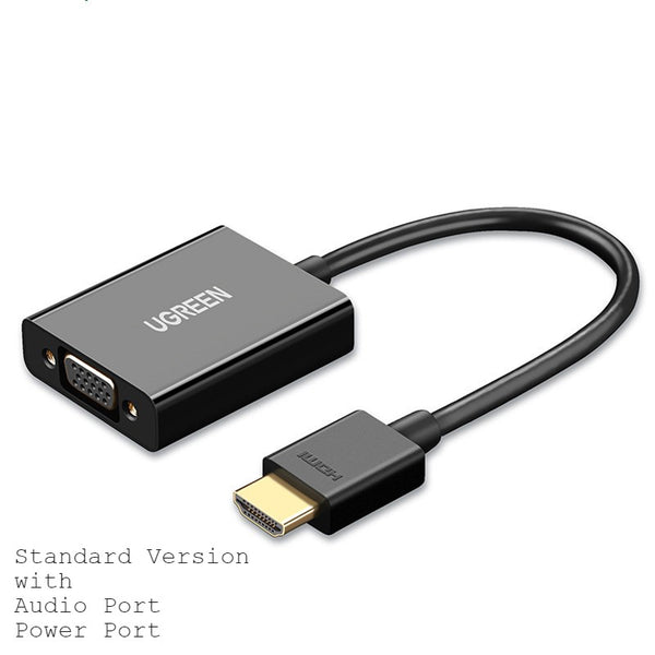 1080P HDMI to VGA Adapter, with Audio Port, for PC, Monitor, Projector & More