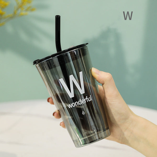 Simple Modern Travel Mug with Lid and Straw, for Ice Water, Coffee