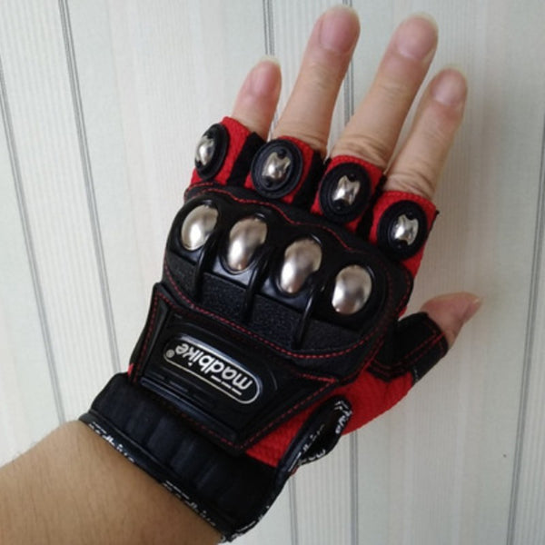 Motorcycle Leather Gloves, with Anti-clip Palm, Breathable Fabric & Anti-impact Joint Protection, for Riding, Racing & More