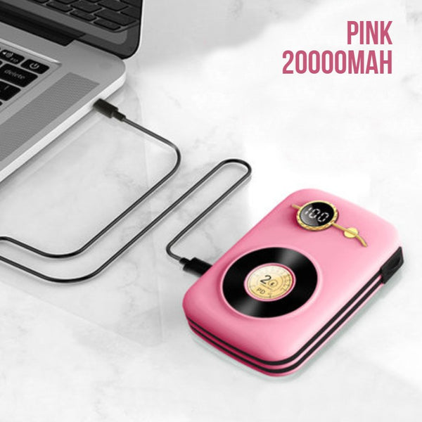 20000mAh Power Bank, with 3-Socket Charging Cable & 18W PD Fast Charging, for Laptop & Phone
