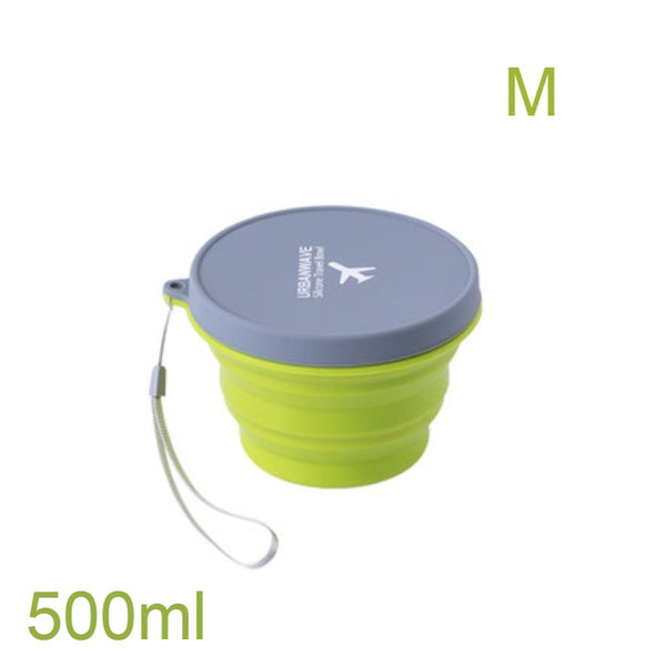 Lightweight Collapsible Silicone Bowl with Lid, for Travel and Camping