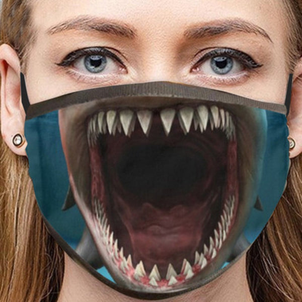 Funny Big Mouth Face Mask, Fun for Halloween or Anytime (1pc)