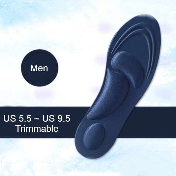4D Cushioning Insole, with Heel Protection, Sweat Absorption, Deodorization, Breathability and Shock Absorption, for Men & Women (2 Pairs)