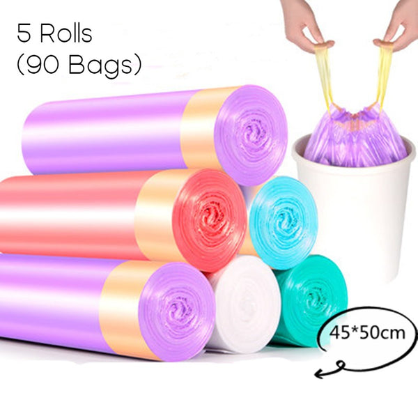 Unscented Ultra Strong Drawstring Trash Bags, for Kitchen, Bathroom, Office & More