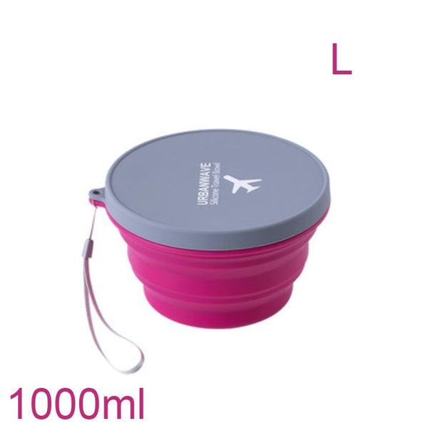 Lightweight Collapsible Silicone Bowl with Lid, for Travel and Camping
