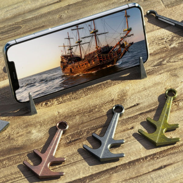 Portable Retro Anchor Magnetic Phone Holder with Keychain (2-Pack)
