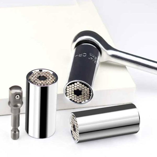 Universal Socket Wrench, with Adjusting Adapter, Grip 7mm-19mm, for Screws, Nuts, Blots & More
