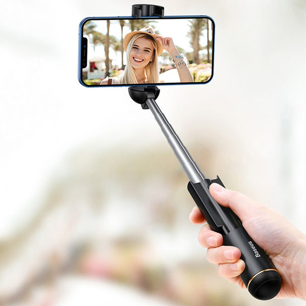 Bluetooth Retractable Selfie Stick, with Replaceable Button Battery, Compatible with iPhone & Android Phone