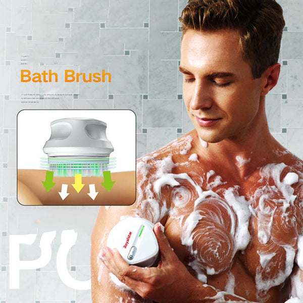 All-in-One Rechargeable Body Brush Set, with 7 Replaceable Heads & Long Handle for Body, Face, Foot, Adult & Kids
