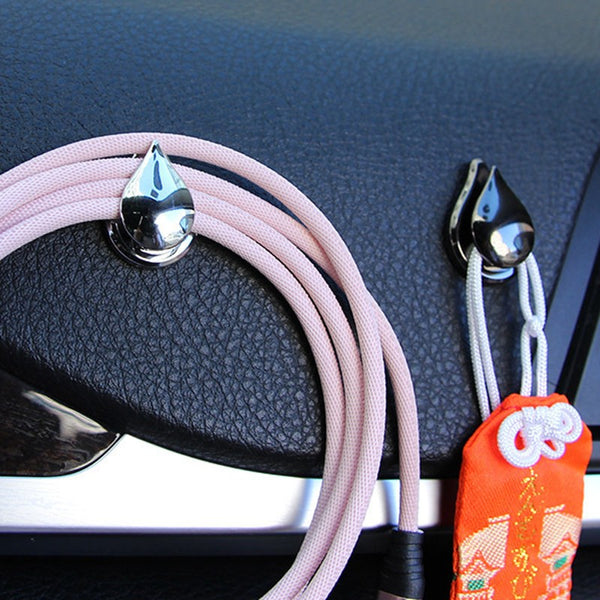 Adhesive Car / Home Mini Hooks, for Keys, Purse, Earphone, Charging Cable (4-Pack)