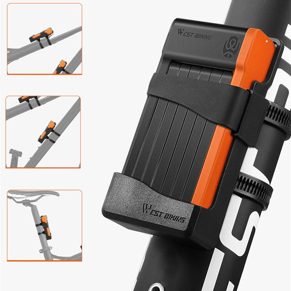 Portable Foldable Tough Bicycle Lock, with Segmented Design, for BIkes